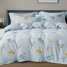 60支100%純天絲TENCEL 汽車總動員 Set, 床包 + 枕套2個, 加大(6.2 x 6尺)