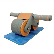 A&R 升級版加大加寬自動回彈雙輪健腹輪 附跪墊, 230T, 橘灰色