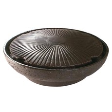 長谷園 伊賀燒 健康煎燒烤肉鍋 325mm 日本陶瓷燒烤盤 無油煙健康燒烤, 1個