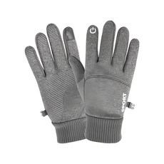 SPORT 防丟質感觸屏內刷毛登山騎車手套 高密度防潑水 掌心止滑, M, 灰色, 1雙