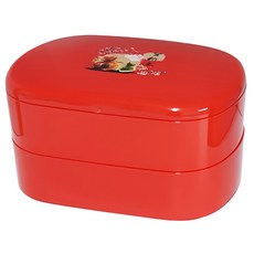 新年糖果盒 尺寸222mm x 158mm x 126mm 材質PS塑料, 雙層橢圓 紅色, 1個