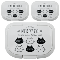 Skater 可重複使用濕紙巾蓋 WTL1AG, 白色+黑色, 3個