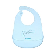 BAILEY 矽膠圍兜 六階段調式脖圍 食品級矽膠 柔軟可捲曲方便攜帶, 藍色, 1入, 1件