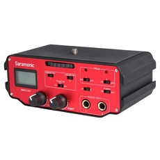 Saramonic 楓笛 SR-BMCCA01 單眼相機攝影機混音器 雙聲道XLR輸入 LED螢幕 專業錄音設備, 黑紅色