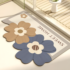 半島良品 造型花軟式吸水墊, 愛麗絲藍,, 1個