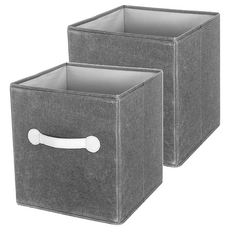 CHIFUN SENHUO 祈樂森活 無蓋摺疊箱 26 x 26 x 28cm 灰色 351.5g, 2個