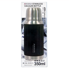 AWANA 克里斯隨行保溫杯 AF-350, 黑色, 350ml, 1個