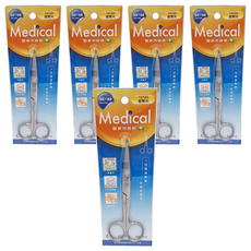 e-CARE 醫康 醫療用不鏽鋼剪刀 直雙尖 14cm, AE13122, 5支