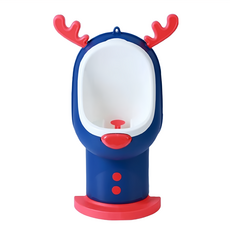 哩哩摳摳 LILIKOKO 兒童麋鹿小便斗, 藍色, 環保PP.TPE, 尺寸54X16, 適用年紀0-8歲