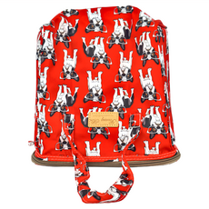 Kwang Min 英倫風保溫保冷防水便當袋 紅法鬥, 中款(25 x 16 x 23cm), 1個