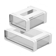 樂居家 黏貼式桌下收納盒 大款 + 小款, 白色