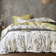 貝淇小舖 60支100%純天絲TENCEL 陽光櫻草 雙人床包兩用被四件組