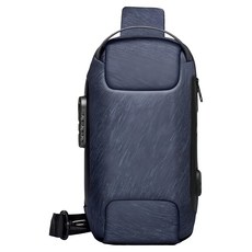 WEIXIER 防盜鎖多功能大容量收納休閒腰包, 藍色, 33 x 16 x 9.5cm