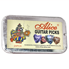 Alice 鐵盒裝pick彈片盒 Set 24片, 0.46mm + 0.71mm + 0.81mm, 1盒
