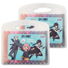 收納王妃 間諜家家酒 三角水洗彩色筆, 24色, 2盒