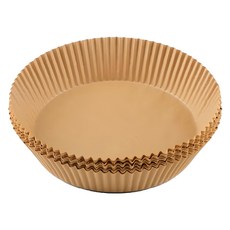 百貨King 圓形氣炸鍋專用烘焙紙 50枚入 原色紙漿+矽塗層 淺咖啡色, 20 x 20 x 4.5cm, 100張