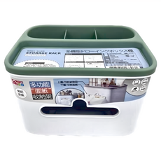 家庭元素 免鑽孔雙層面紙收納架 多功能, 綠色, 1個