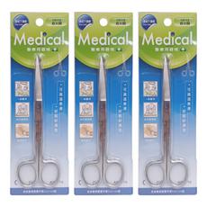 e-CARE 醫康 醫療用不鏽鋼剪刀 直尖圓 14cm, AE13112P, 3個