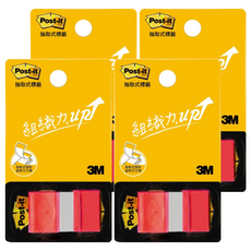3M Post-it 利貼 可再貼標籤 681N-1 紅色, 4個, 50張