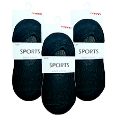 儂儂 素色隱形襪, 雙重包邊不易滑落, 彈性佳又透氣, 適合低筒帆布鞋/懶人鞋/平底鞋, 22~24cm, 黑色, 3雙