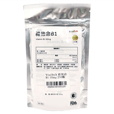 VitalBulk 維他命 B1, 250顆, 50mg, 1袋