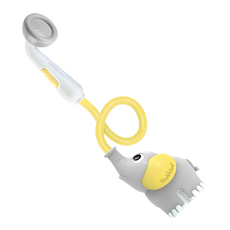 Yookidoo 戲水玩具 小象蓮蓬頭, 溫和設計不刺激, 可愛造型, 增添沐浴樂趣, 黃色, 1個