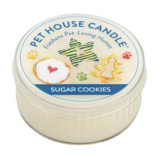 PET HOUSE 室內除臭寵物香氛蠟燭 - 香甜曲奇，無添加色素，石蠟，石油，可重複使用，連續使用時間長達12小時, 43g, 1罐