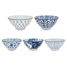 有田燒 藍繪變 丼碗 Set 5個, 1000ml, 1組