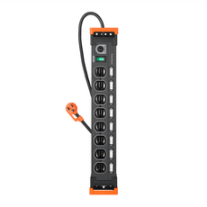 PowerSync 群加 9開8插鋁合金防雷擊抗搖擺延長線 3孔 TL8X0018, 1.8m, 黑色, 1個