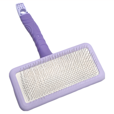 收納王妃 四方針梳 L 11.7 x 4.3 x 17.5cm 犬用, 塑膠柄 紫色, 1個