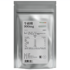 VitalBulk 牛磺酸, 900mg, 100顆, 1包