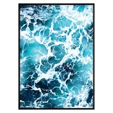 浪花藝術畫 實木內框 PS進口外框 高密度背板, 黑色, 1個