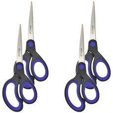 CutEdge 鋒銳 不沾膠萬用剪附專利剪刀座7吋, 藍色, 4支