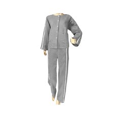 感恩使者 拉鍊式病人服套裝 ZHCN2318 XL 秋冬款 男款 灰色, 1組