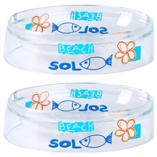 Quasi 肥皂盒 海洋世界 2入組, 可愛造型, 透明易清潔, 浴室收納, 2個