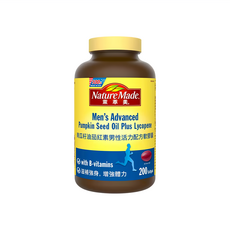 Nature Made 萊萃美 南瓜籽油茄紅素男性活力配方軟膠囊 含B群 滋補強身 增強體力, 200顆, 1罐