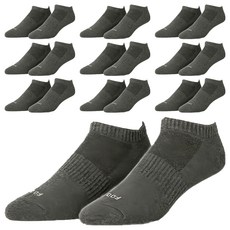 FOOTER 微分子氣墊單色船型薄襪 T71 10雙 吸震緩衝氣墊毛圈 抗菌精梳棉, L(24~27cm), 深灰色