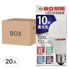 TOA 東亞照明 LED 球泡燈 10W, 白光, 1組