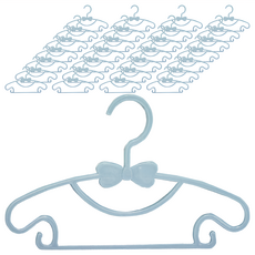 蝴蝶結兒童衣架, 雙勾設計 室內外皆可, 天空藍, 40個