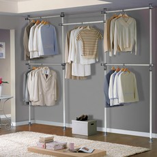 gahwahomesys 粗桿 寬橫桿 5層 衣架, 象牙白 + 灰色