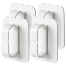 E.dot 多功能圓環形掛勾 2入, 強效黏貼 承重力強, 4個, 白色