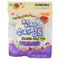 Donerland 天使黏土, 迷你模型黏土遊戲, 奈米科技輕柔黏土, DIY創意黏土遊戲, 白色, 200g, 1包