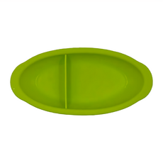 Lexnfant 學習餐盤 100%矽膠 耐熱-10°C~170°C, 綠色, 24 x 12 x 3.5cm, 1個