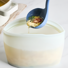 SiliPot 矽膠夾鏈袋 850ml (中) 霧霾白, M, 1個