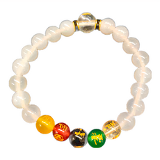 財神小舖 財神護佑 五行補運手鍊 8mm, 14-18cm, 金色, 1個