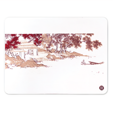 SiPALS 喜朋 矽膠餐墊 溪山漁隱圖 耐溫, 37.8 x 27.8 x 0.1cm, 溪山漁隱圖 白色, 1個