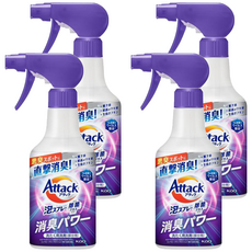 Attack 一匙靈 Attack 泡沫衣物除菌消臭清潔噴霧 皂香, 300ml, 4瓶