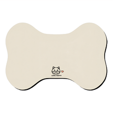 毛皇上 造型硅藻泥地墊 90 x 60cm, 米白骨頭, 1個