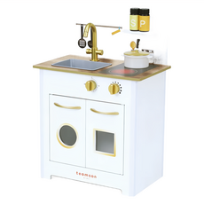 TEAMSON 小廚師波爾多經典木製廚房玩具套裝, White Gold, 1個, 47 x 29 x 69cm