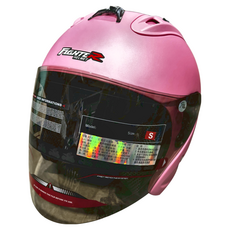 普通型露臉式機車防護頭盔 含一層護目鏡 R3-A6, 消光粉紅色